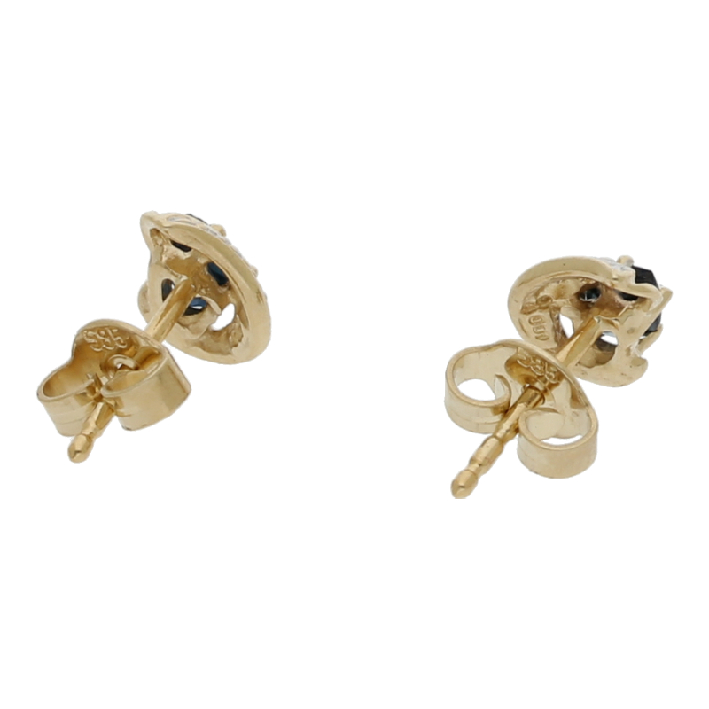 Saphir Diamant Ohrstecker 585/ 14 K Gold