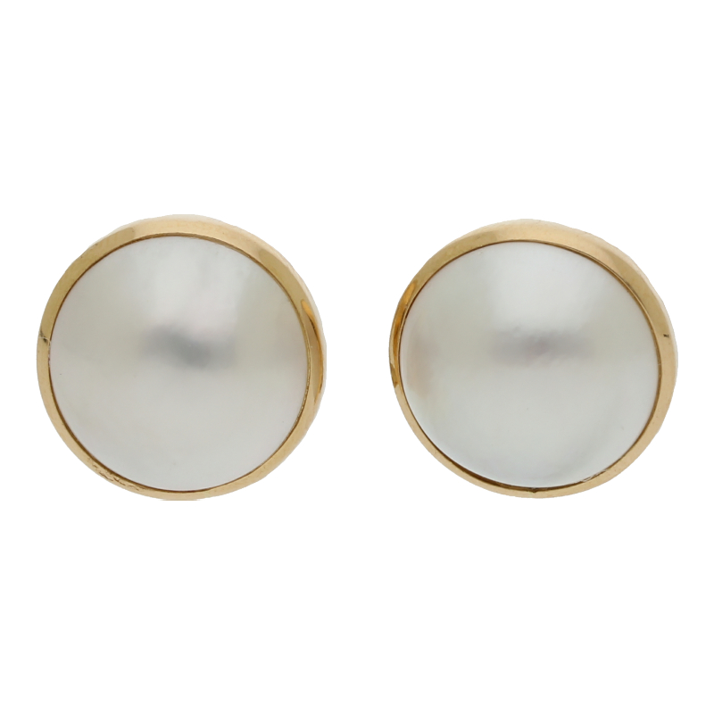 Mabeperlen Ohrclipse 750/ 18 K Gold