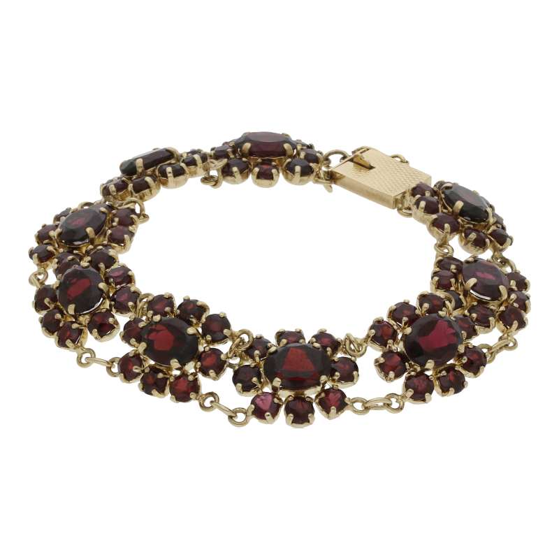 Granat Armband 18 cm Länge 333/ 8 K Gold