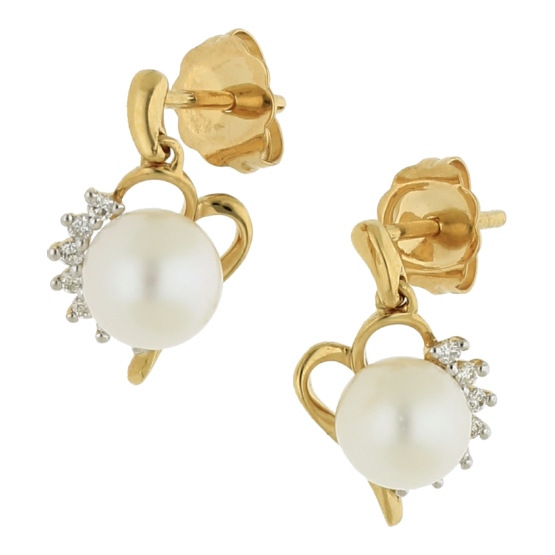 Zuchtperle Brillant  Ohrstecker 750/ 18 K Gold