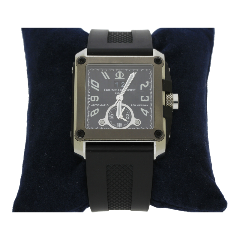 Baume & Mercier Hampton XL Magnum Automatik 65590 Dual Time Großdatum 37 mm Originalbox