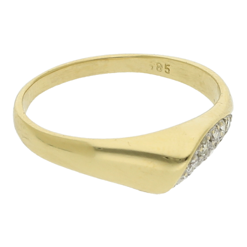 Diamantring 585/14 K Gelbgold 5 Brillanten ca. 0,06ct.  (H) Weiß (Si) Kleine Einschlüsse