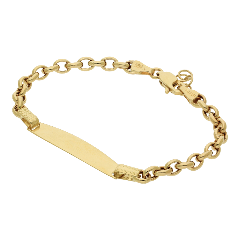 Armband mit Gravurplatte 585/ 14 K Gold