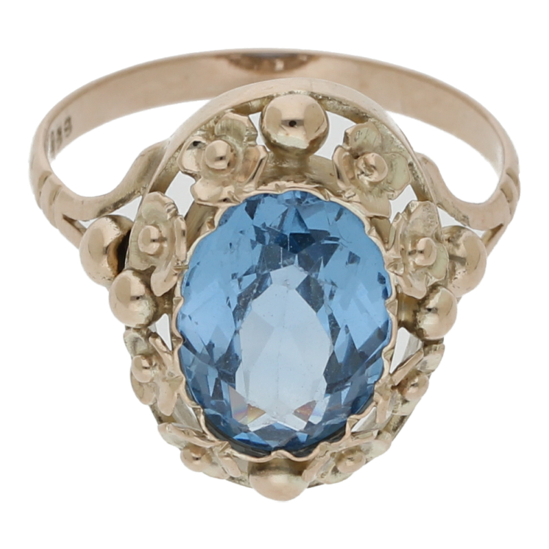 Blautopas Ring 333/ 8 K Gold