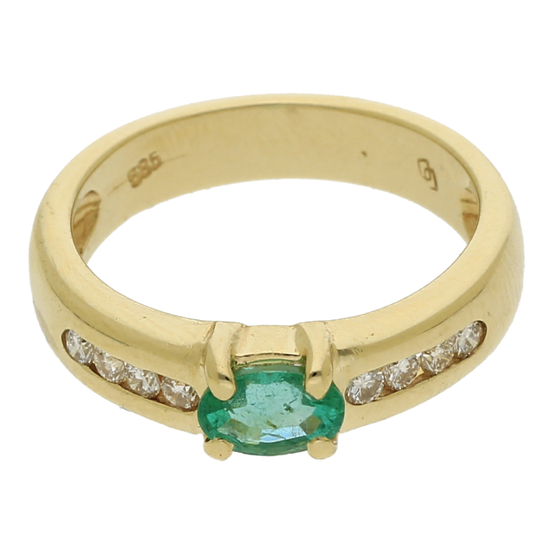 Smaradg Brillant Ring 585/ 14 K Gold