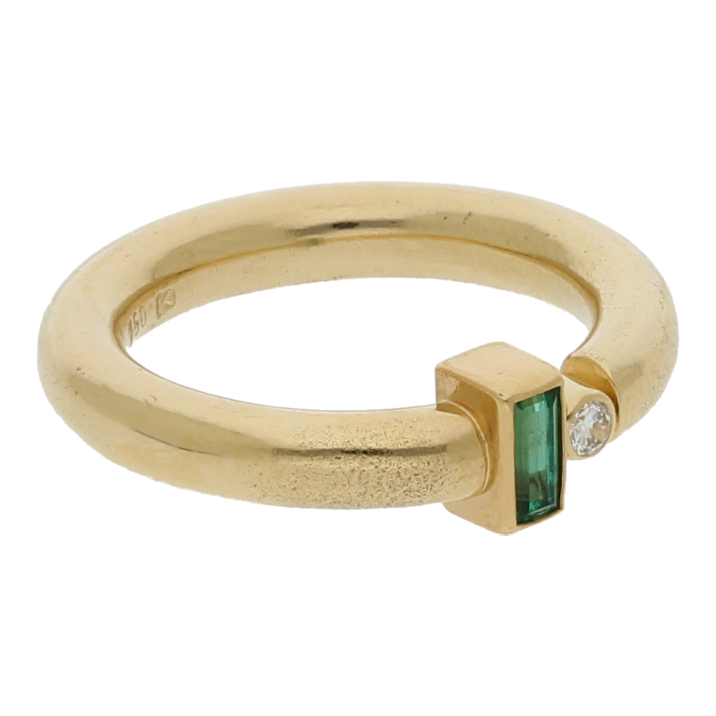Smaragd Brillant Ring 750/ 18 K Gold