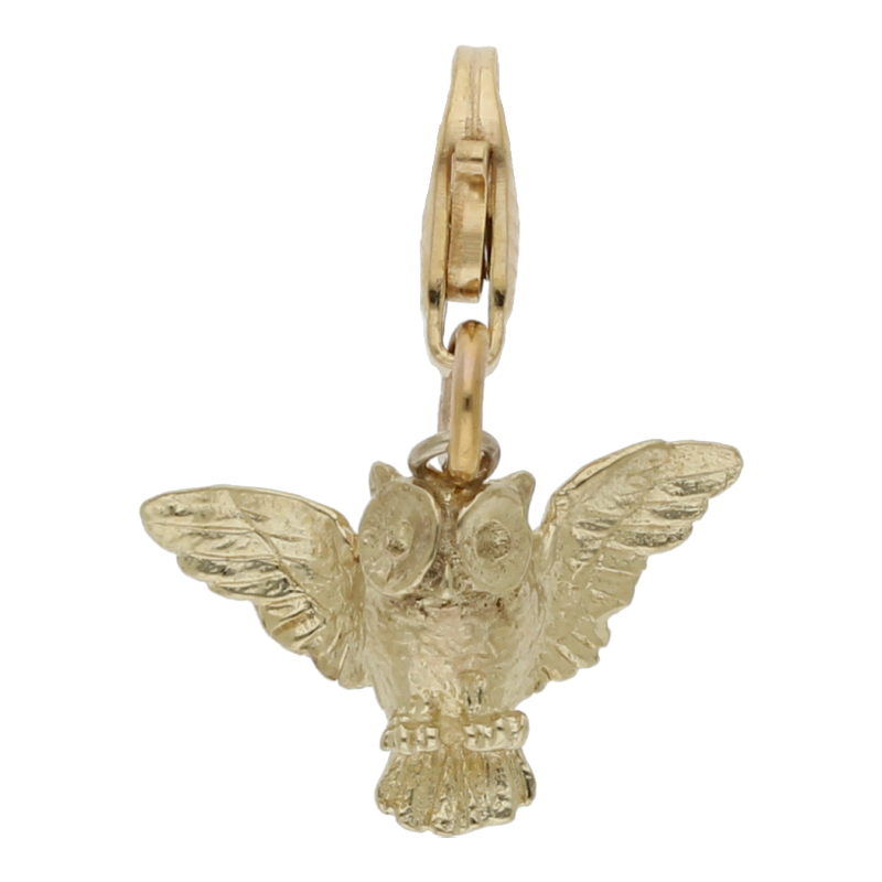Charm Anhänger Eule 375/ 9 K Gold
