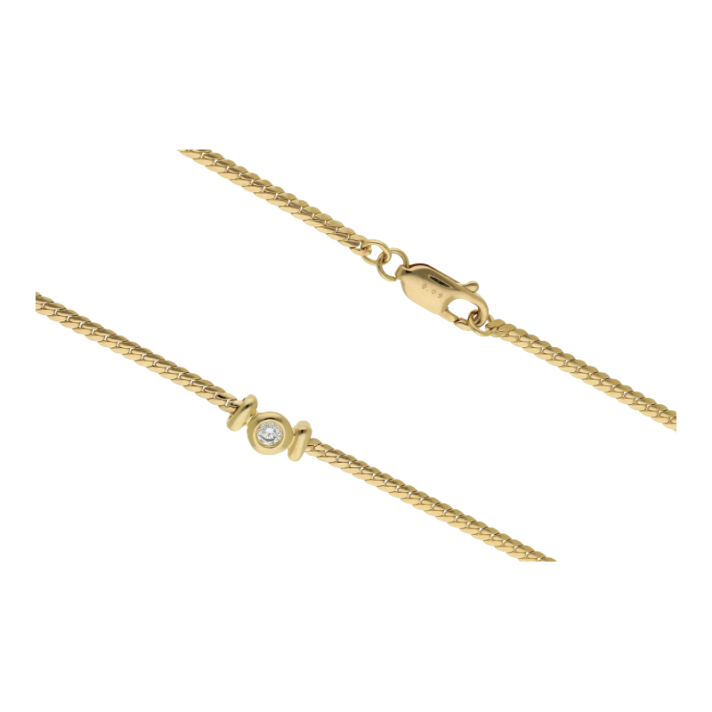 Brillant Collier 43 cm Länge 585/ 14 K Gold