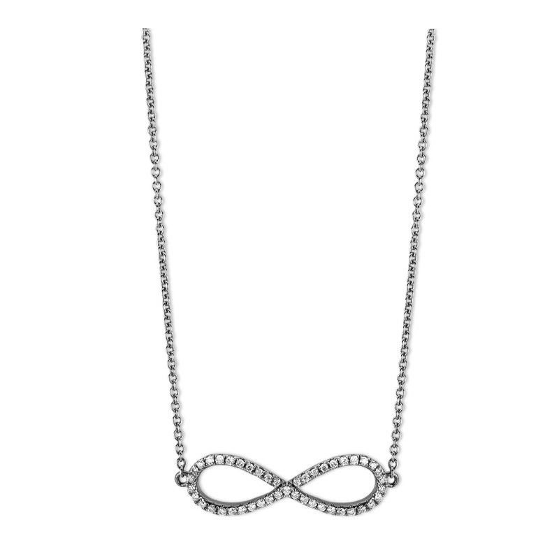 Brillant Collier Infinity 0,18 ct 48 cm Länge 585/ 14 K Gold