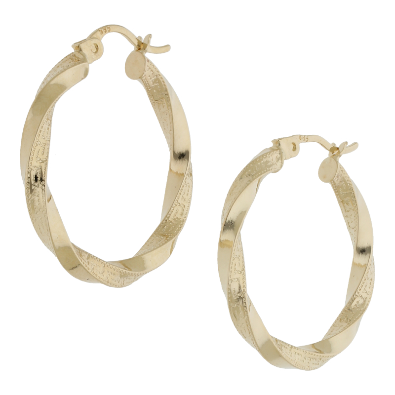 gedrehte Creolen 585/ 14 K Gold