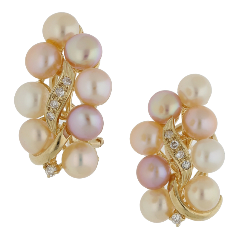 Süßwasserperle Brillant Ohrringe 585/ 14 K gold