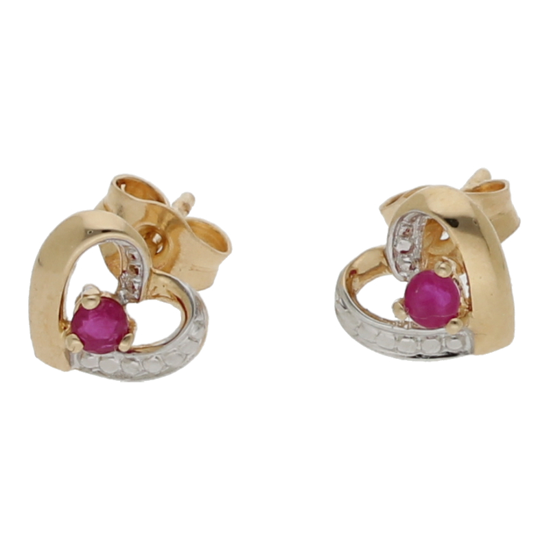 Rubin Ohrstecker 750/ 18 K Gold