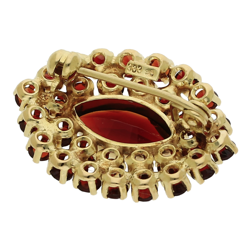 Granat Brosche 333/ 8 K Gold
