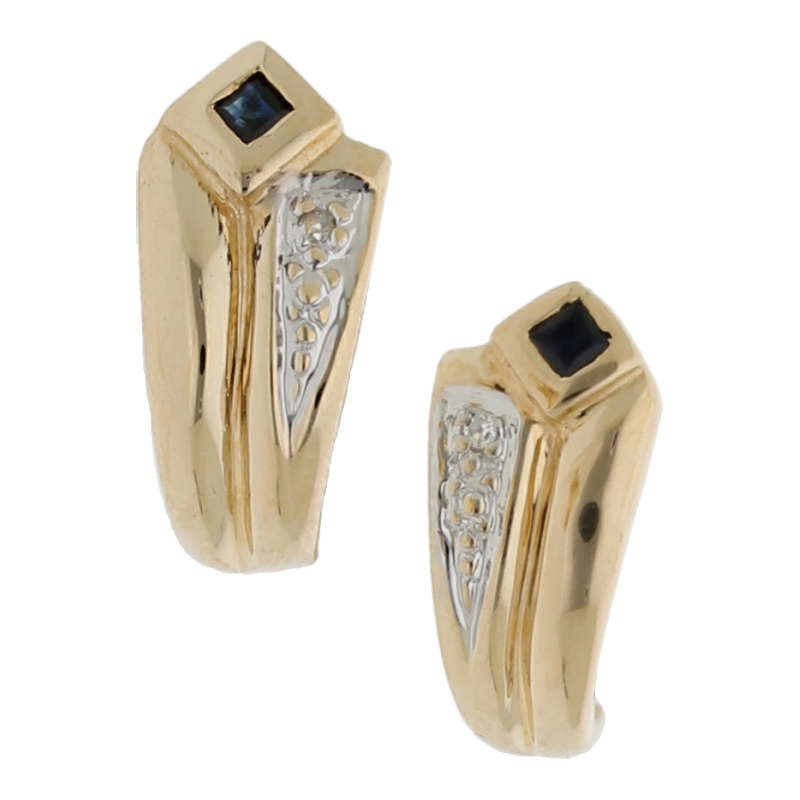 Saphir Diamant Ohrstecker 585/ 14 K Gold