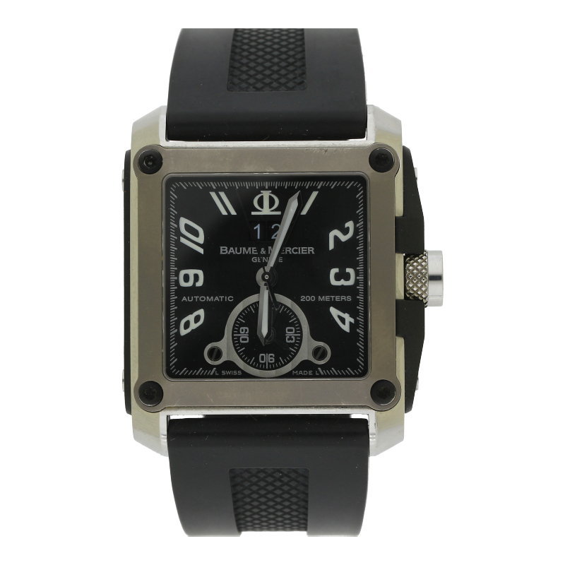 Baume & Mercier Hampton XL Magnum Automatik 65590 Dual Time Großdatum 37 mm Originalbox