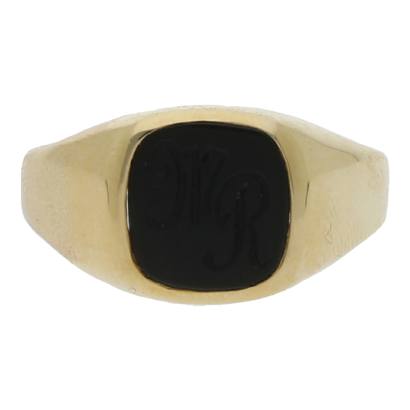 Siegelring mit Onyx/Handarbeit mit Zertifikat