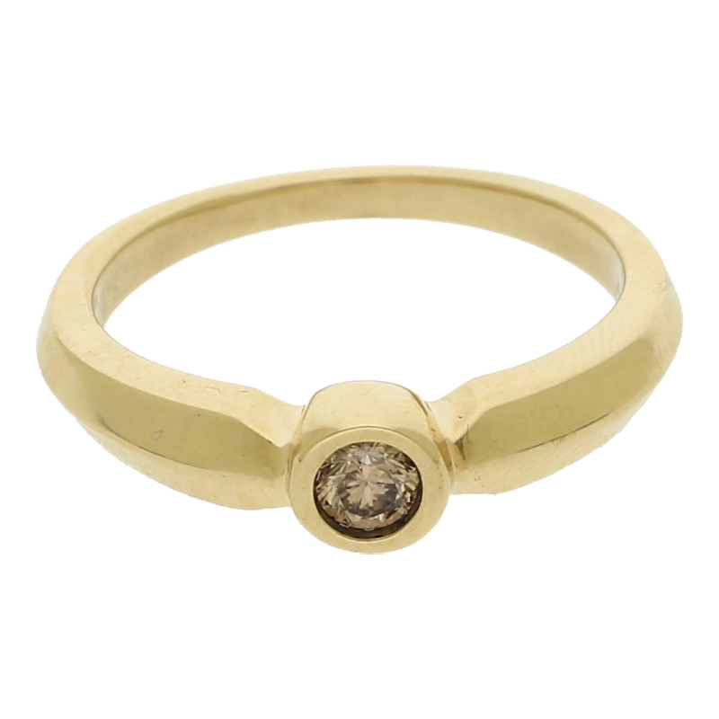 Solitär Brillant Ring 375/ 9 K Gold
