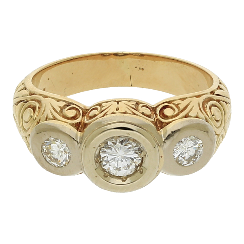 Ring mit 3 Brillanten ca. 0,60 ct 585 Gold