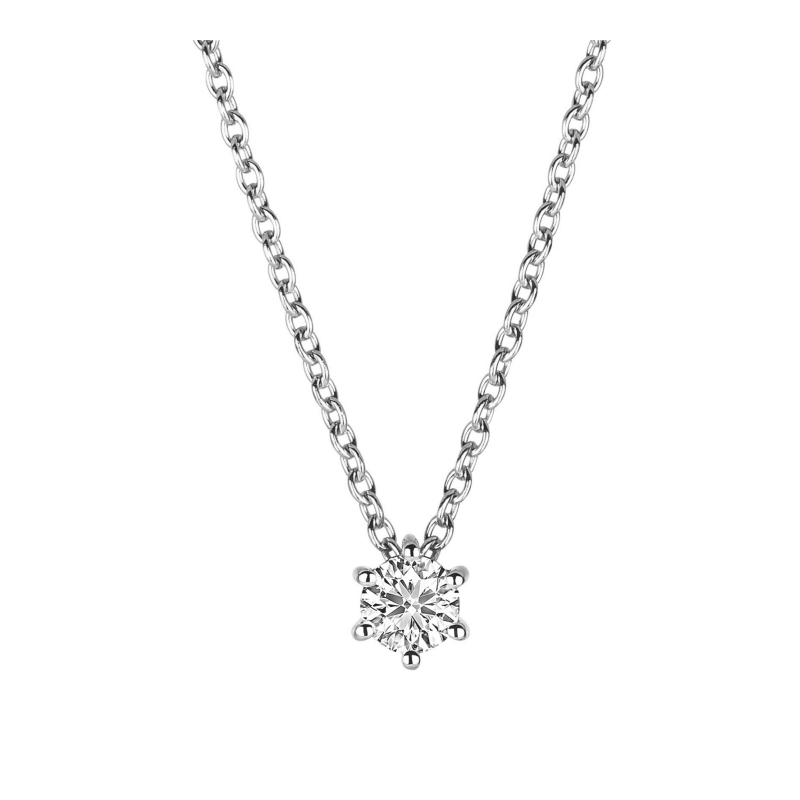 Brillant Anhänger 0,19 ct mit Kette 42 cm Länge 585/ 14 K Gold