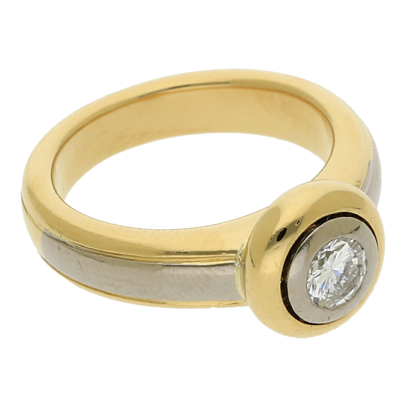 Solitär Brillant Ring 0,35 ct 750 Gold massiv
