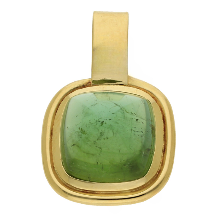 Cushion-Cabochon Turmalin Anhänger 750 Gold