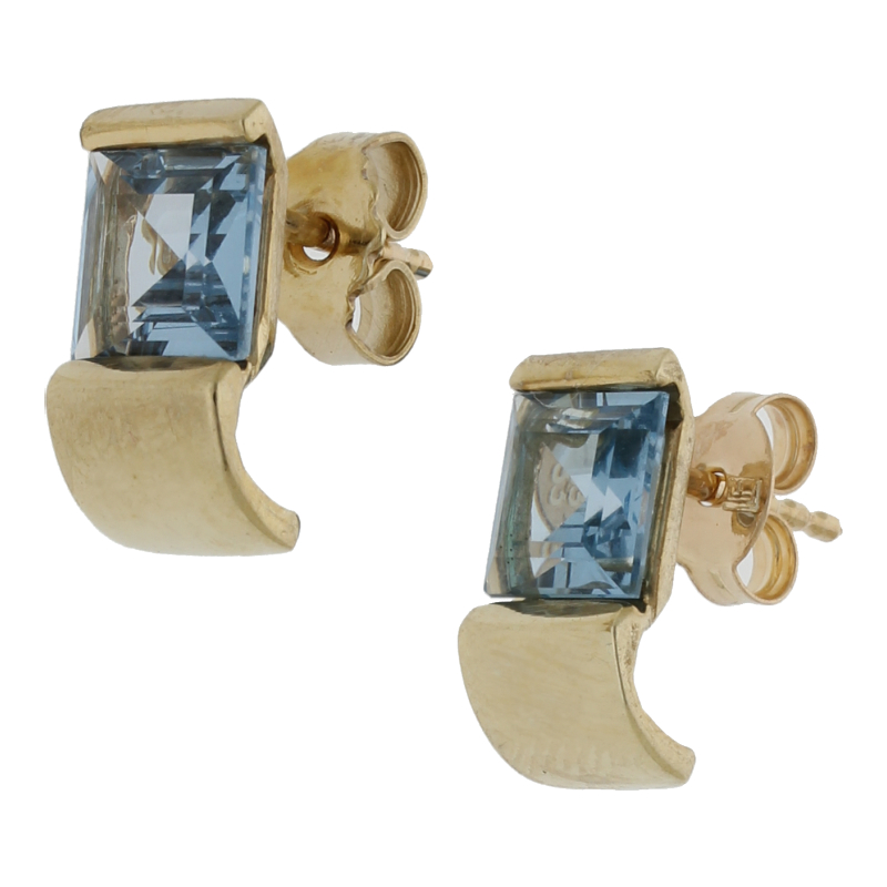 Blautopas Ohrstecker 333/ 8 K Gold