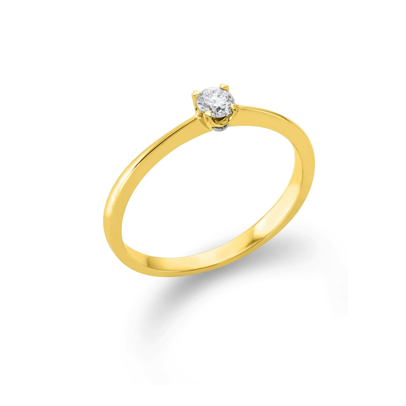 Brillant Solitär Ring 0,15 ct 750/ 18 K Gold
