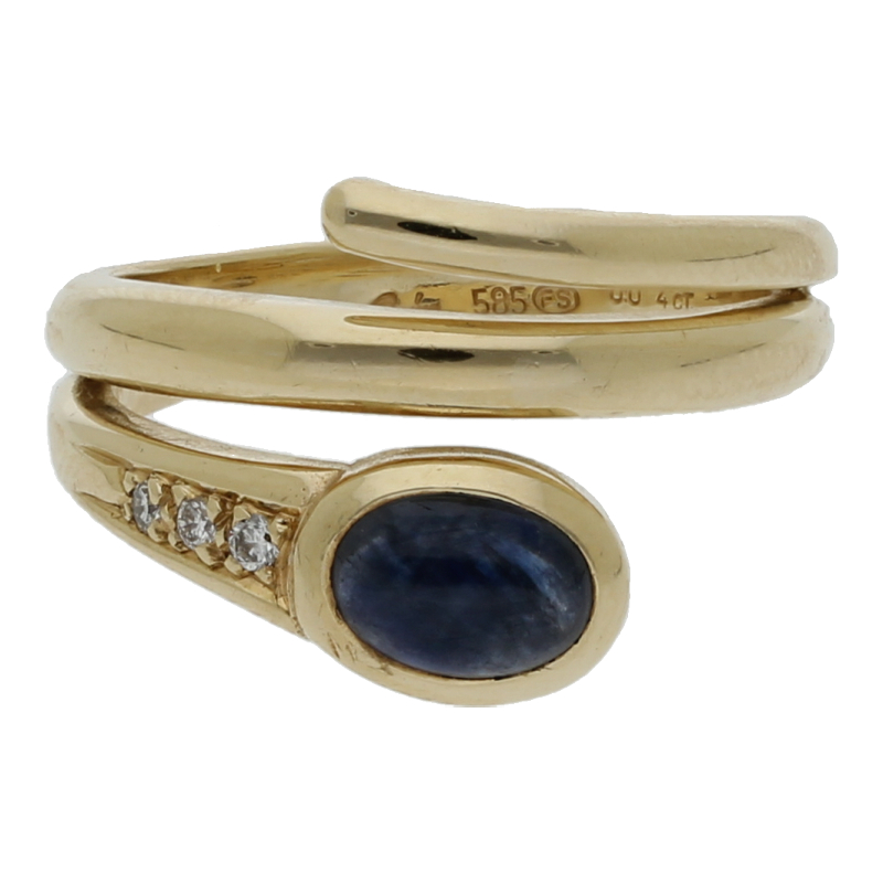 Saphir Brillant Ring 585/ 14 K Gold