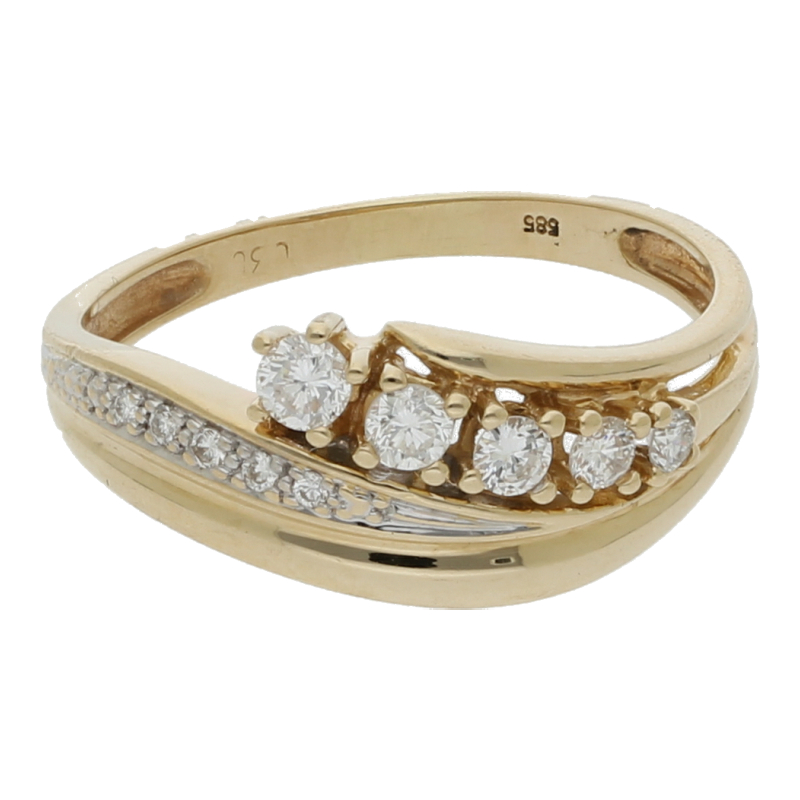 Diamantring 585/14 K Gelbgold Brillant ca. 0,50ct. (H) Weiß (Si) Kleine Einschlüsse