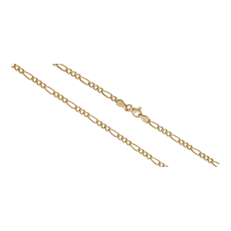 Halskette 750 /18 K Gelbgold Figarokette Breite 2,5 mm Länge 42 cm