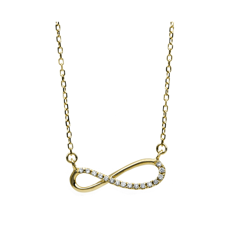 Brillant Collier Infinity 0,06 ct 44 cm Länge 585/ 14 K Gold