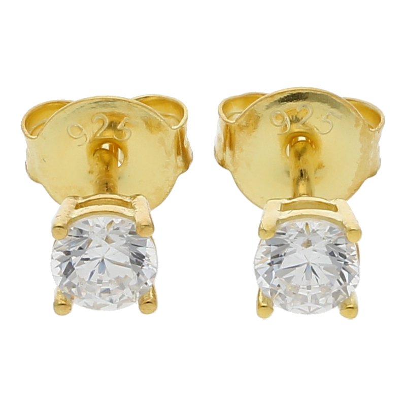 Zirkonia Ohrstecker 925/ Silber vergoldet