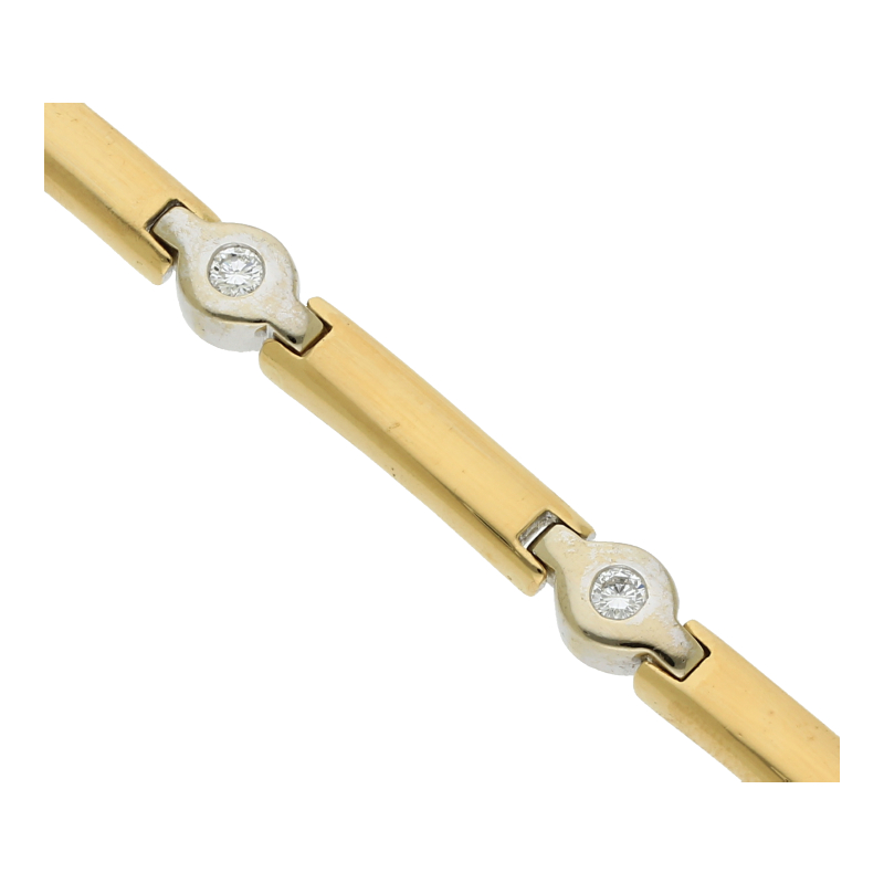 Brillant Armband 0,56 ct 750 Bicolor Gold L 19 cm