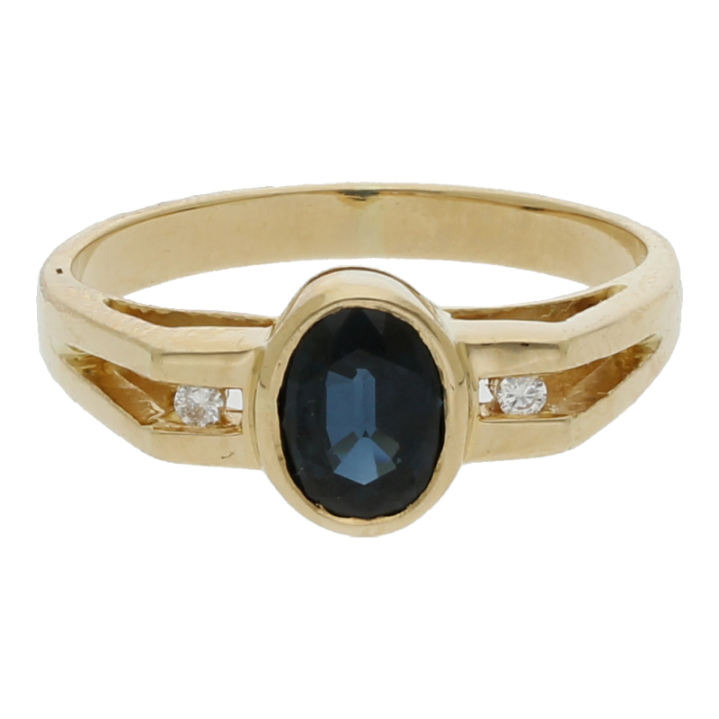 Saphir Brillant Ring 750/ 18 K Gold