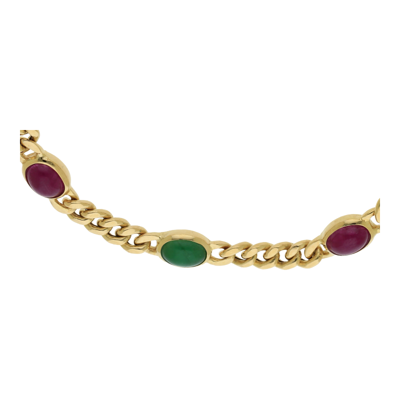 Rubin Saphir Smaragd Armband 585/ 14 K Gold