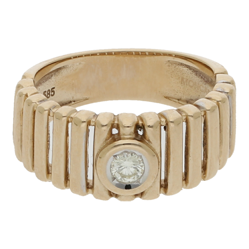 Diamantring 585/14 K Gelbgold Solitärring 1 Brillant ca. 0,25ct.  (H) Weiß (Vs) Sehr kleine Einschlüsse