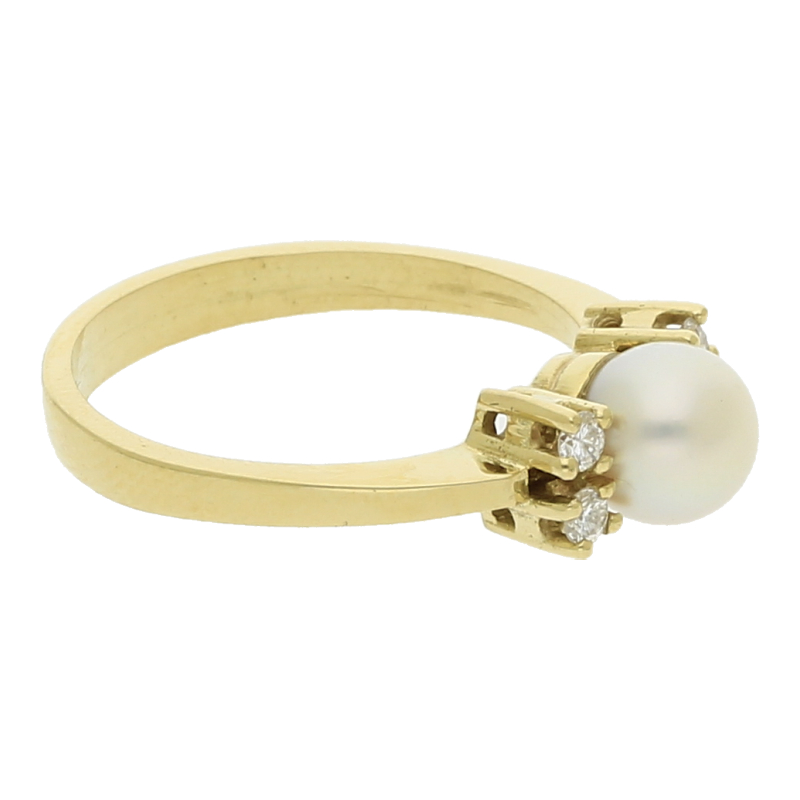 Zuchtperle Brillant Ring 585/ 14 K Gold
