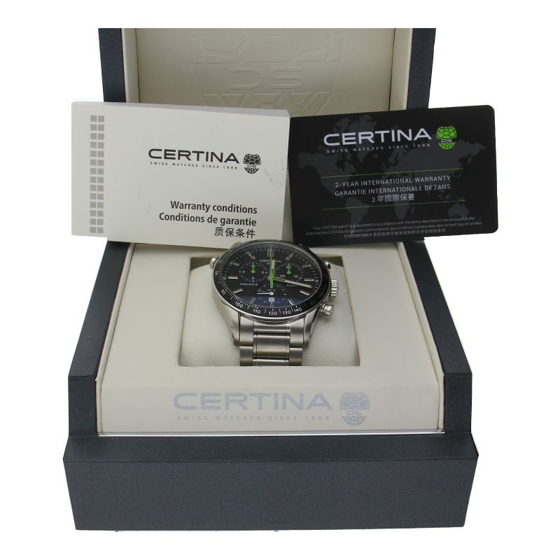 Certina DS-2 Chronograph Flyback Precidrive C024.618.11.051.02 Edelstahl 43mm Quarz 2022 Box & Papiere