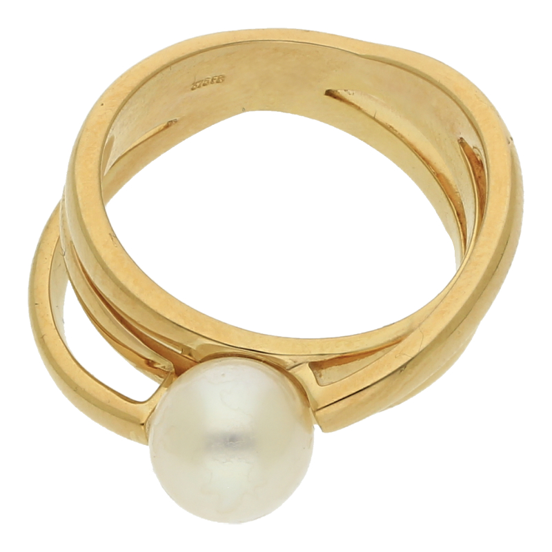 Zuchtperle Ring 375/9 K Gold