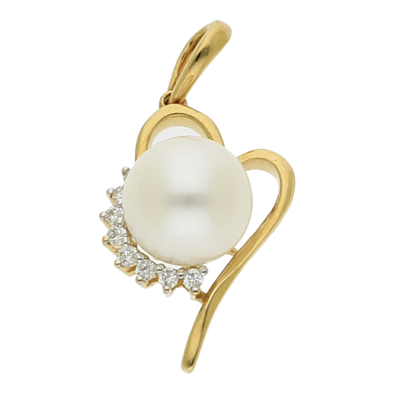 Zuchtperle Brillant Anhänger 750/ 18 K Gold