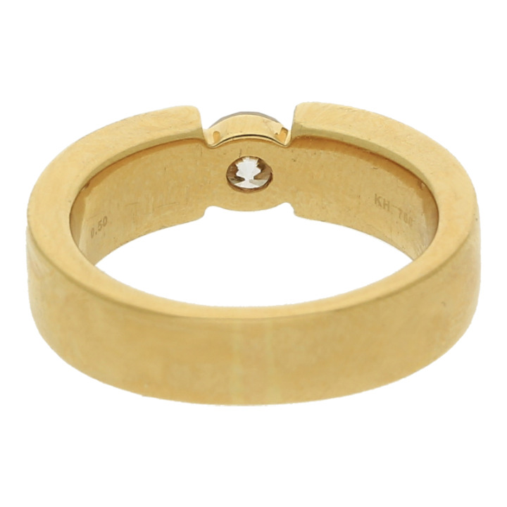 Solitärring 750 /18 K Gelbgold 1 Brillant ca. 0,50ct.  (H) Weiß (Si) Kleine Einschlüsse