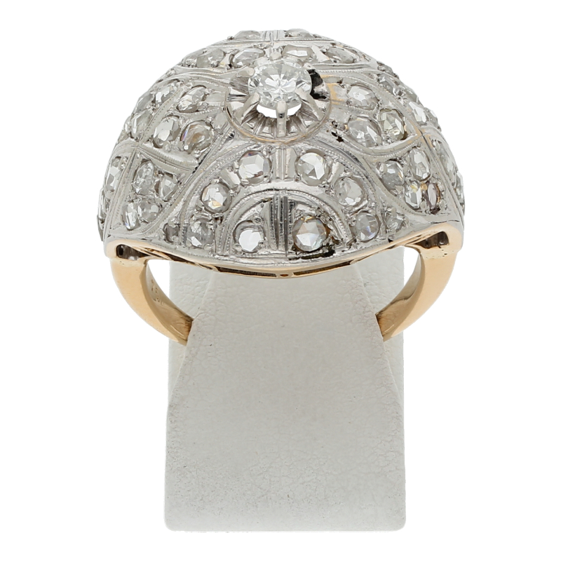 Vintage Diamant Ring 750 Bicolor Gold Eyecatcher