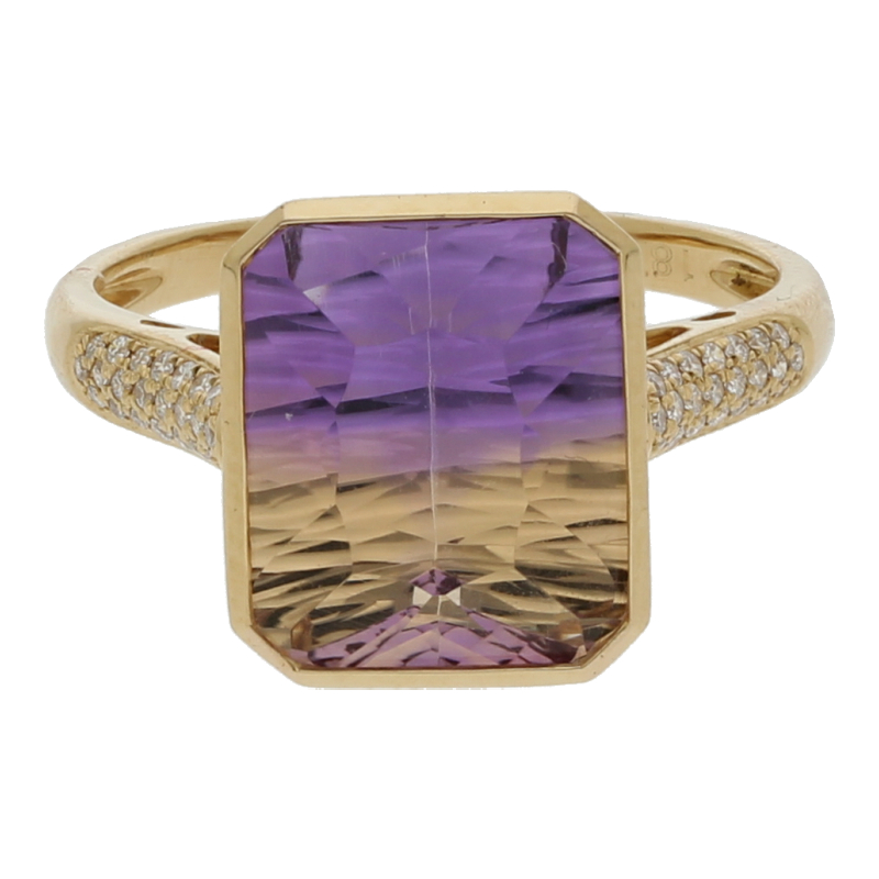 Ametrin-Brillant Ring Gutachten 6700 Euro