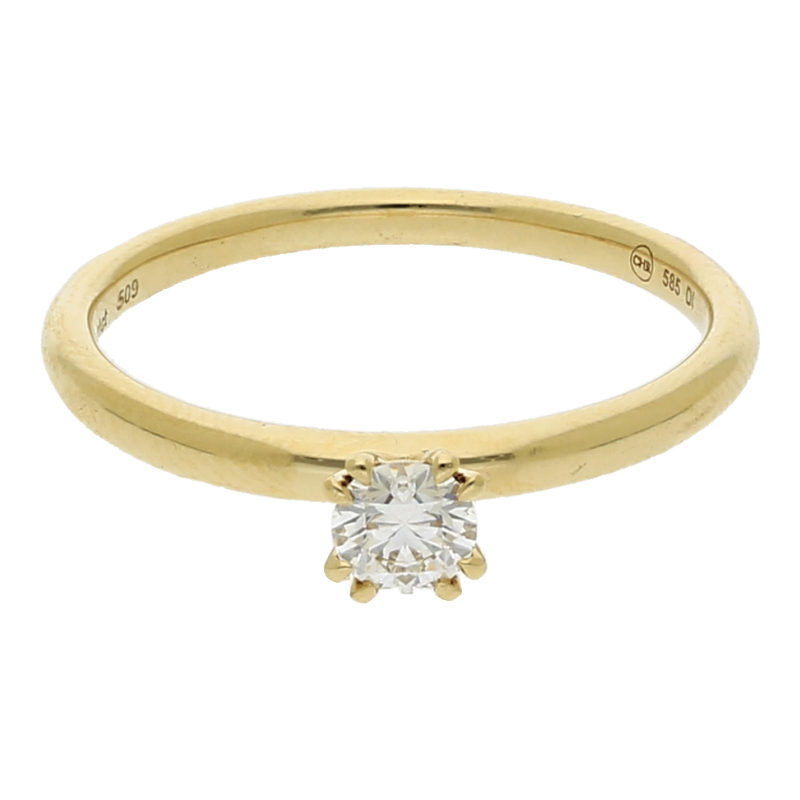 Solitär Brillant Ring 585/ 14 K Gold