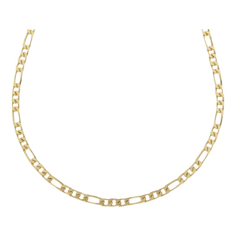 Halskette 925 Silber-vergoldet Figarokette Länge 45 cm
