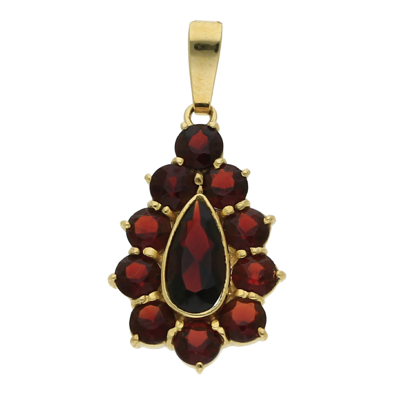 Ovaler Granat Anhänger 8K/333 Gold