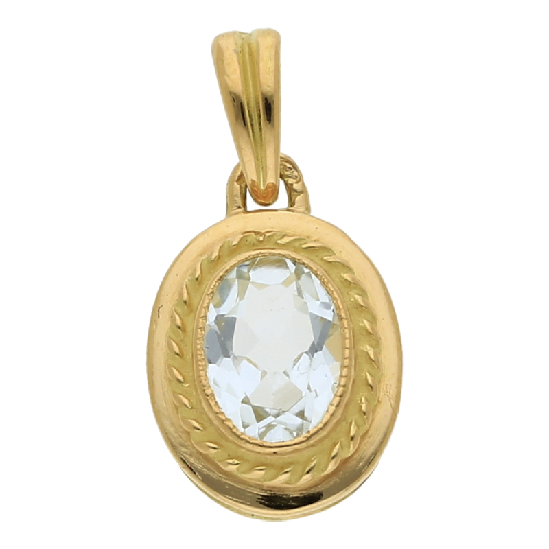 Aquamarin Anhänger 750/ 18 K Gold