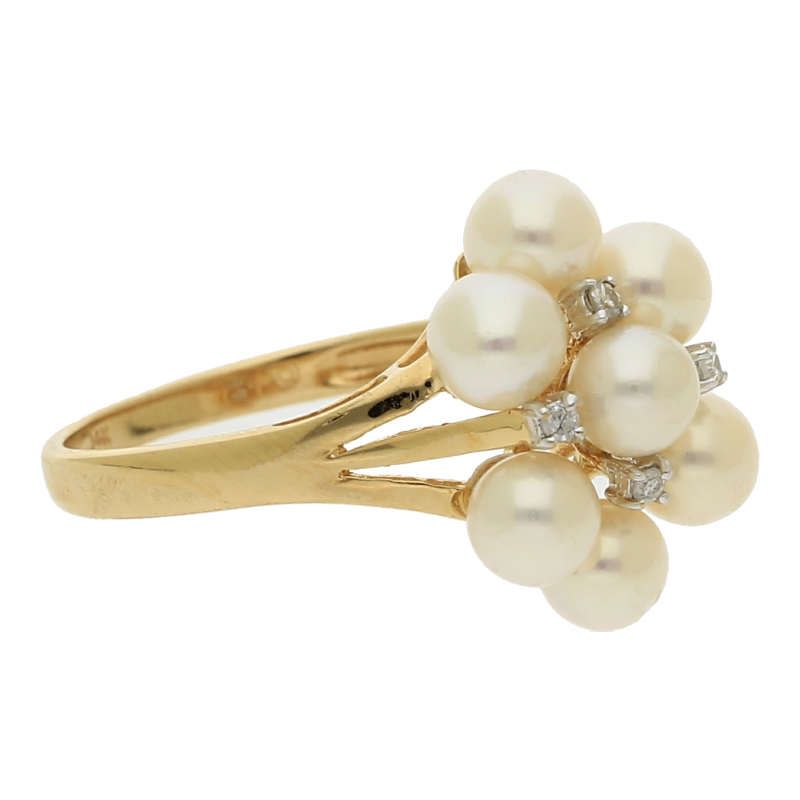 Zuchtperle Diamant Ring 585/ 14 K Gold