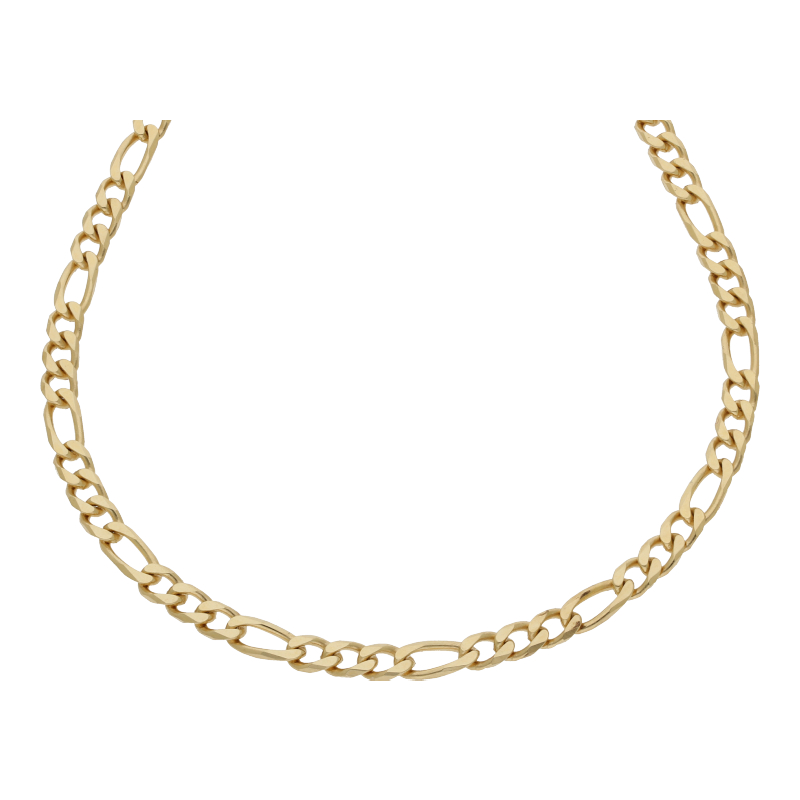 Halskette 750 /18 K Gelbgold Figarokette Breite 3,8 mm Länge 50 cm