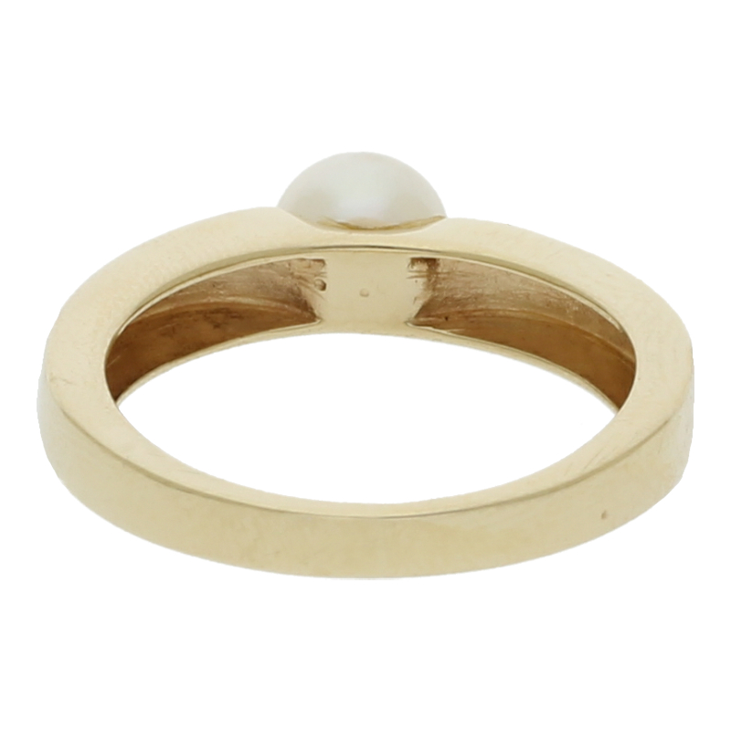 Farbsteinring 585/14 K Gelbgold Zuchtperlen Weite 54